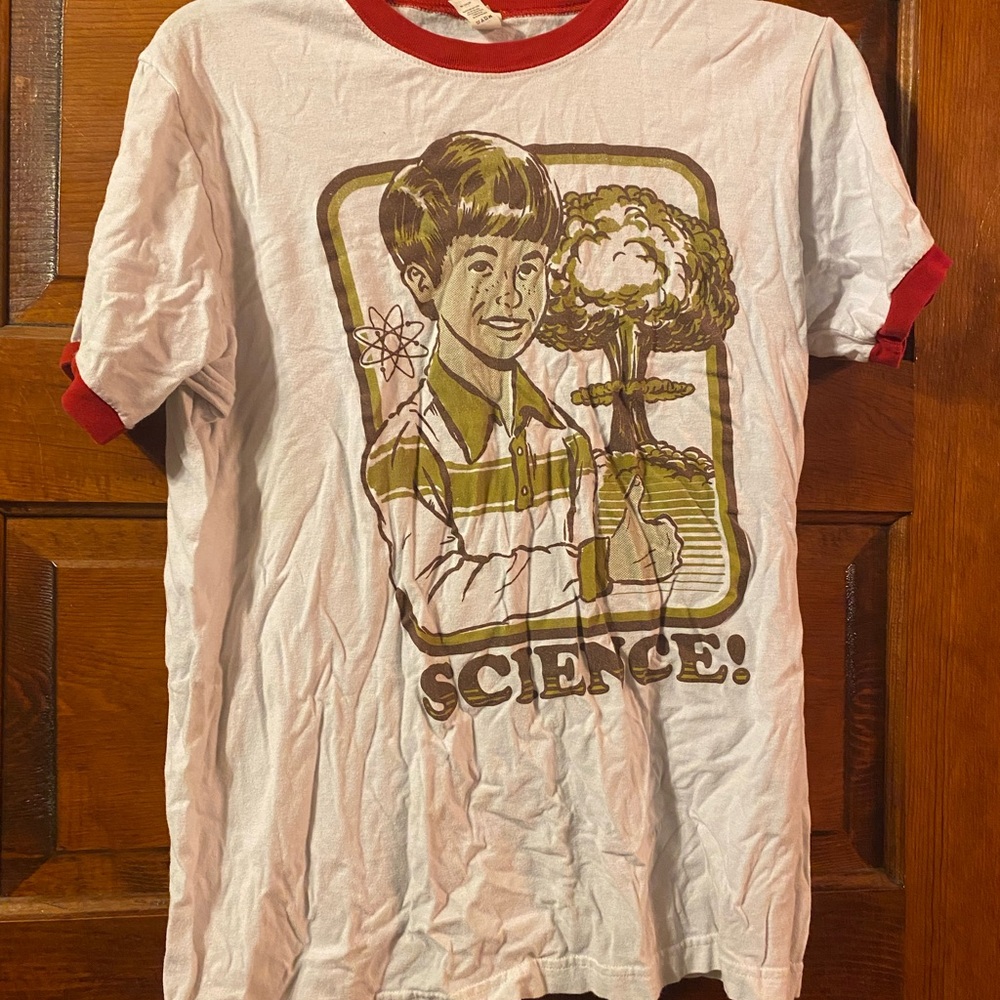 Vintage Science Graphic T-Shirt with Red Trim